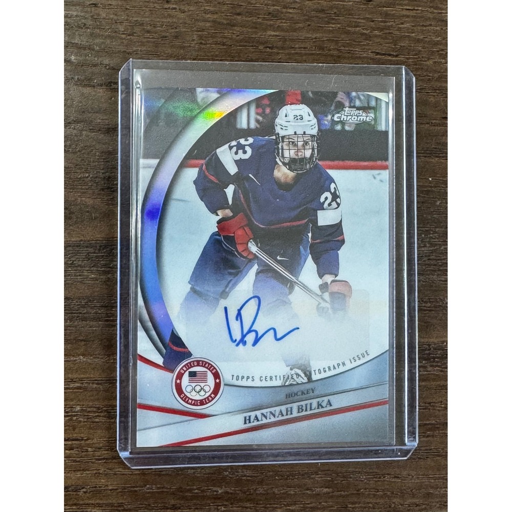 2026 Topps Chrome US Olympics‎ Hannah Bilka Auto Card BCA-HBI Hockey Team USA